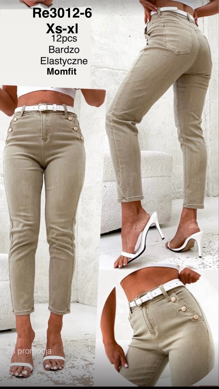 Jeansy  damskie , Size xs-xl,paczka 12szt,1kolor