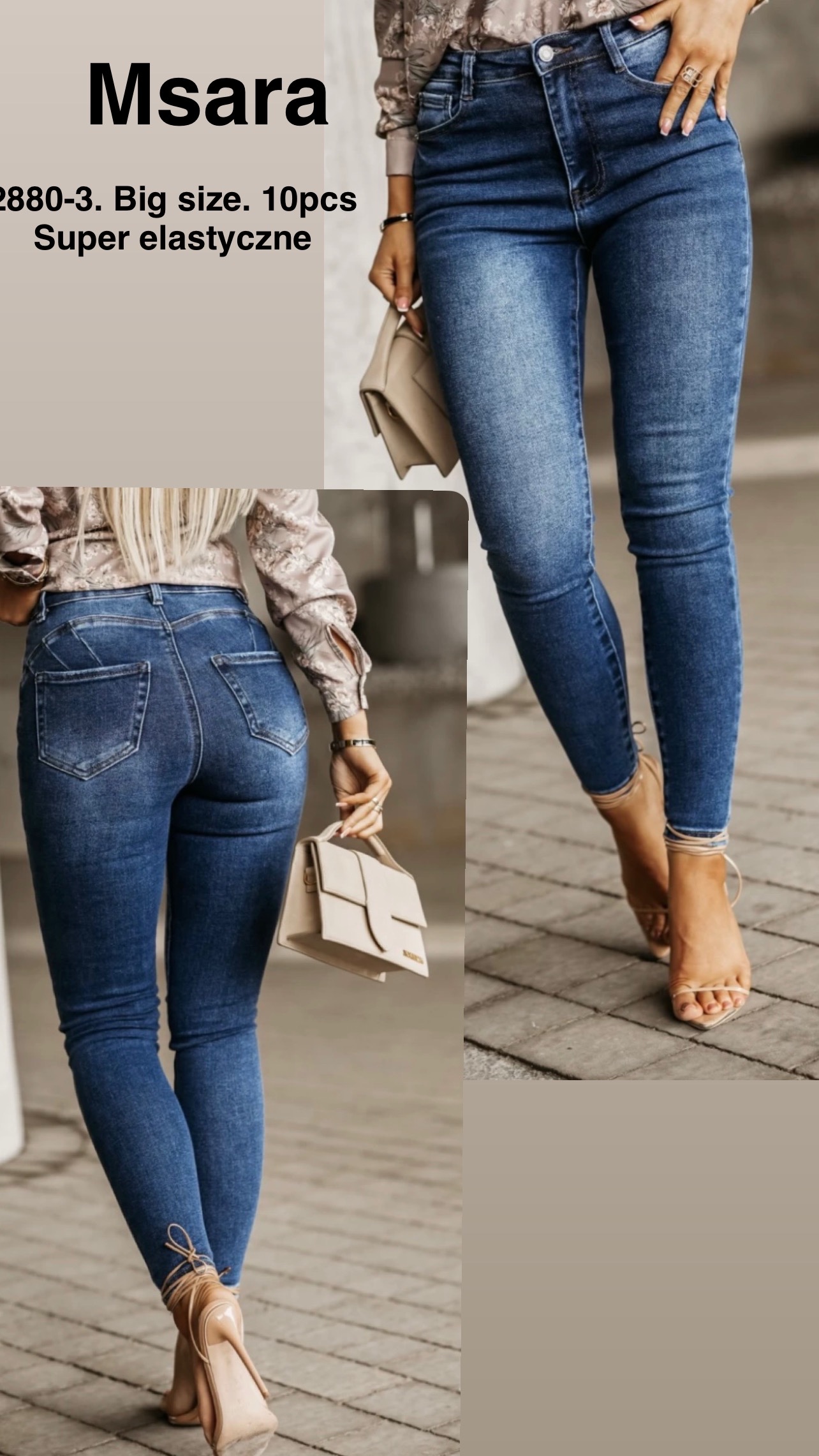 Jeansy damskie , big Size , paczka 10szt,1kolor