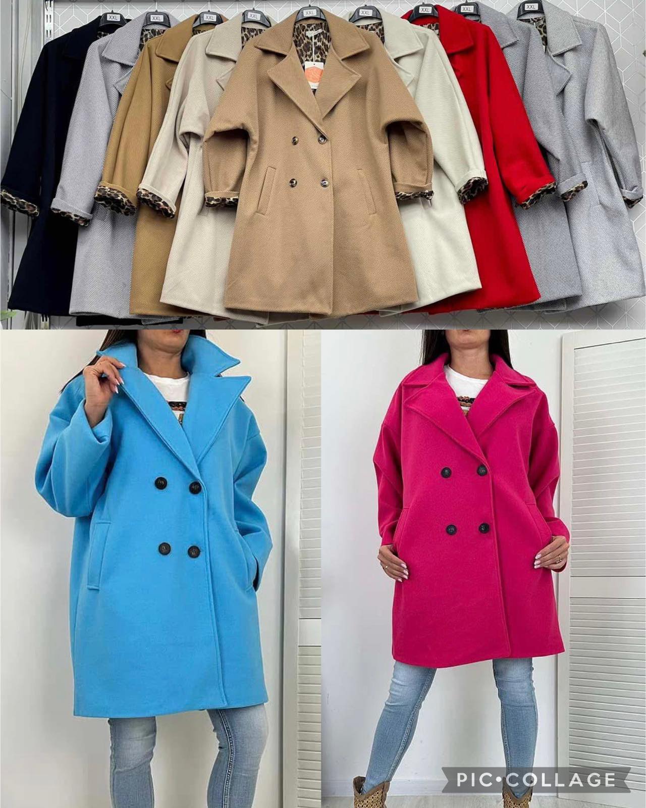 Płaszcz Damskie wloskie, Size 2xl-6xl, paczka 5szt ,1kolor