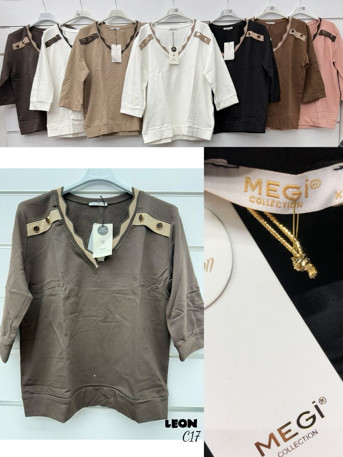 Bluzki Damskie tureckie, Size uni, paczka 6szt ,mix kolor