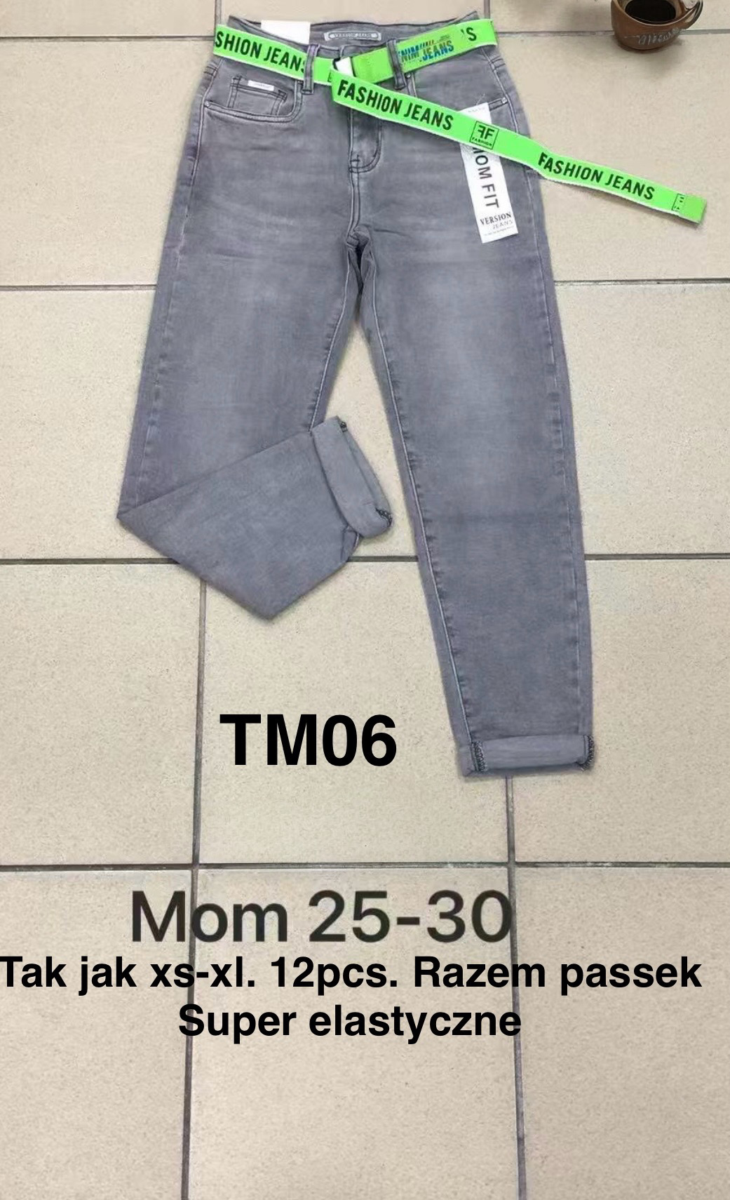 Jeansy damskie , Size xs-xl,paczka 12szt,1kolor