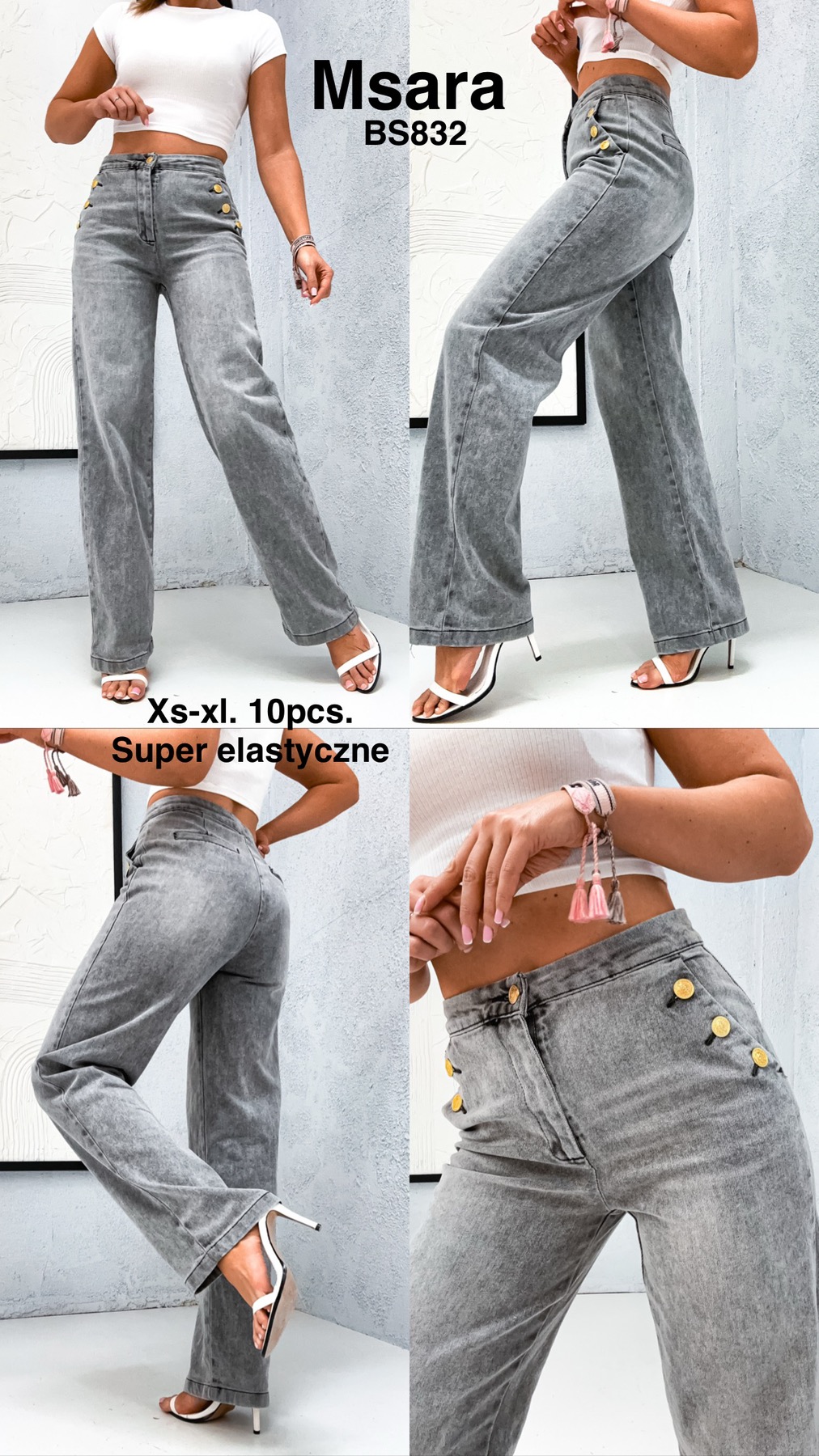 Jeansy damskie , Size xs-xl, paczka 10szt,1kolor