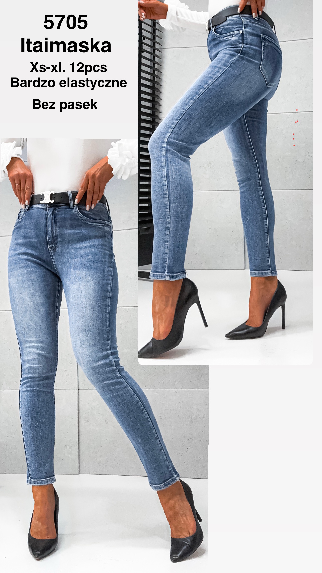 Jeansy  damskie , Size xs-xl,paczka 12szt,1kolor