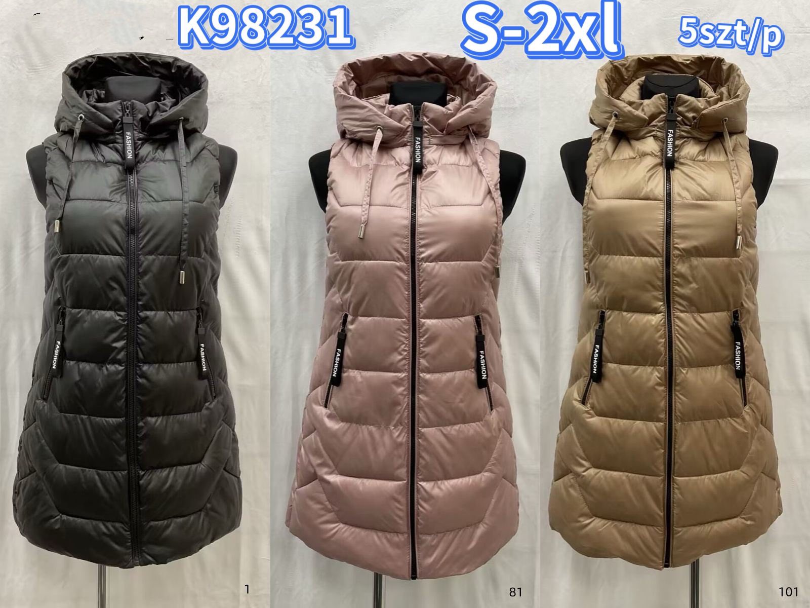 Kamizelki damskie ,size s-2xl,paczka 5szt,1kolor