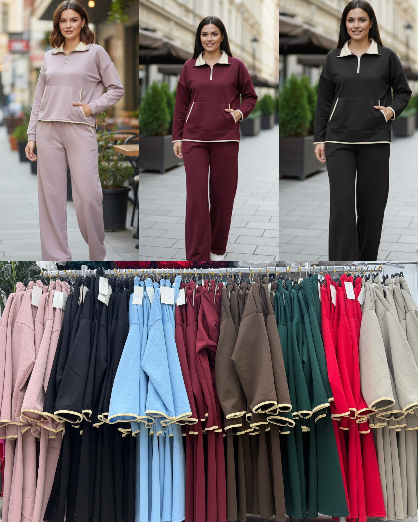 Komplety Damskie  WŁOSKA  , Size uni, paczka 6szt ,mix kolor