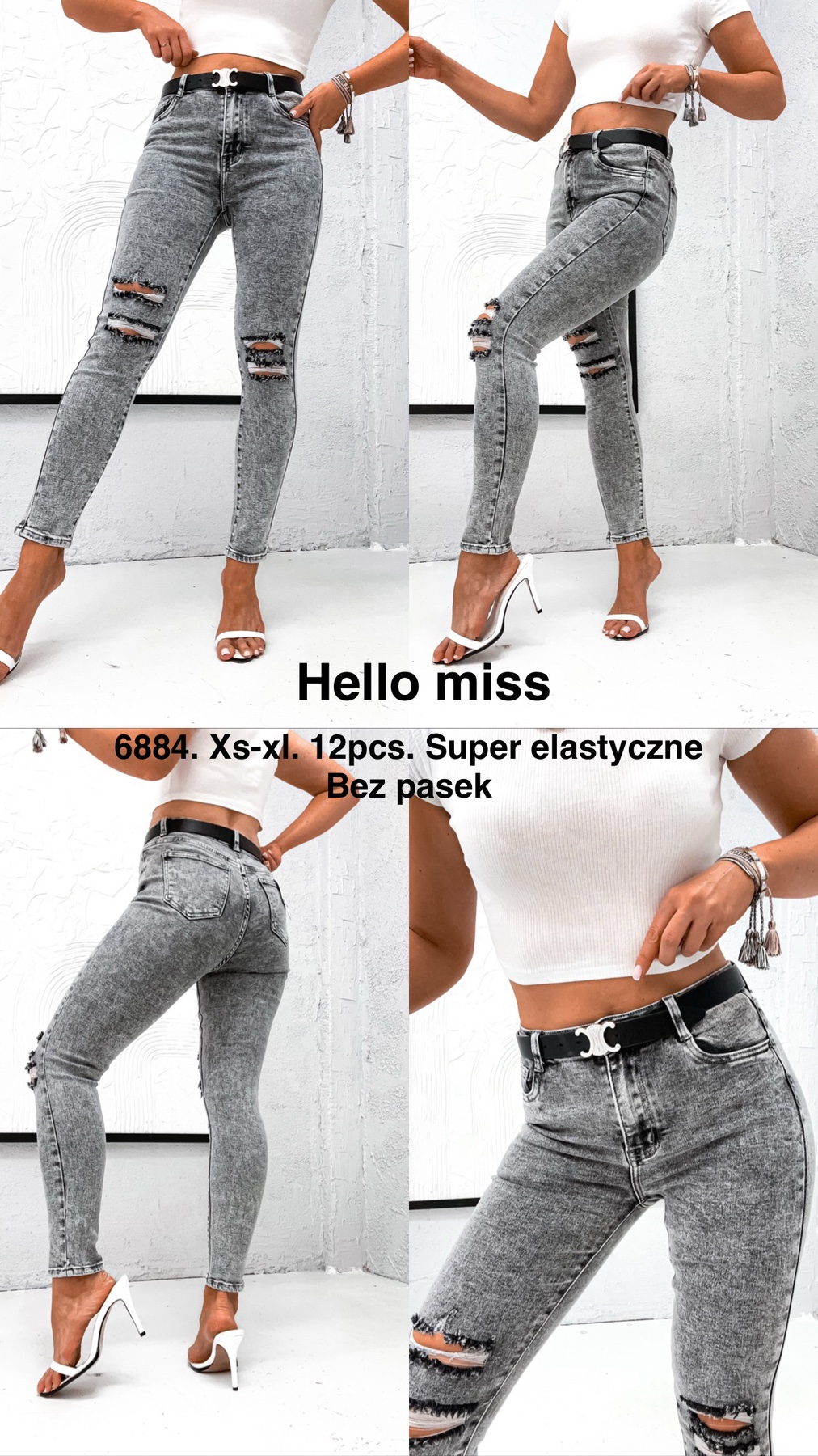 Jeansy  damskie , Size xs-xl,paczka 12szt,1kolor