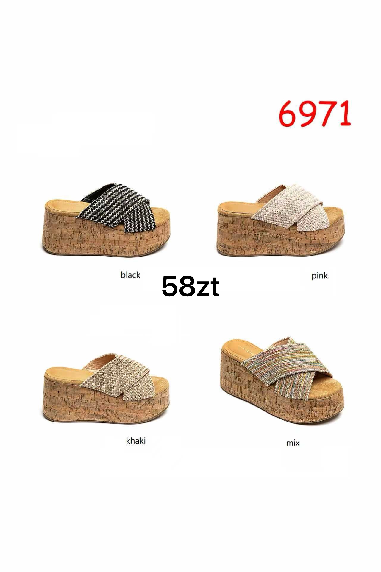 Klapki na Koturnie Damskie (36-41, 12par)