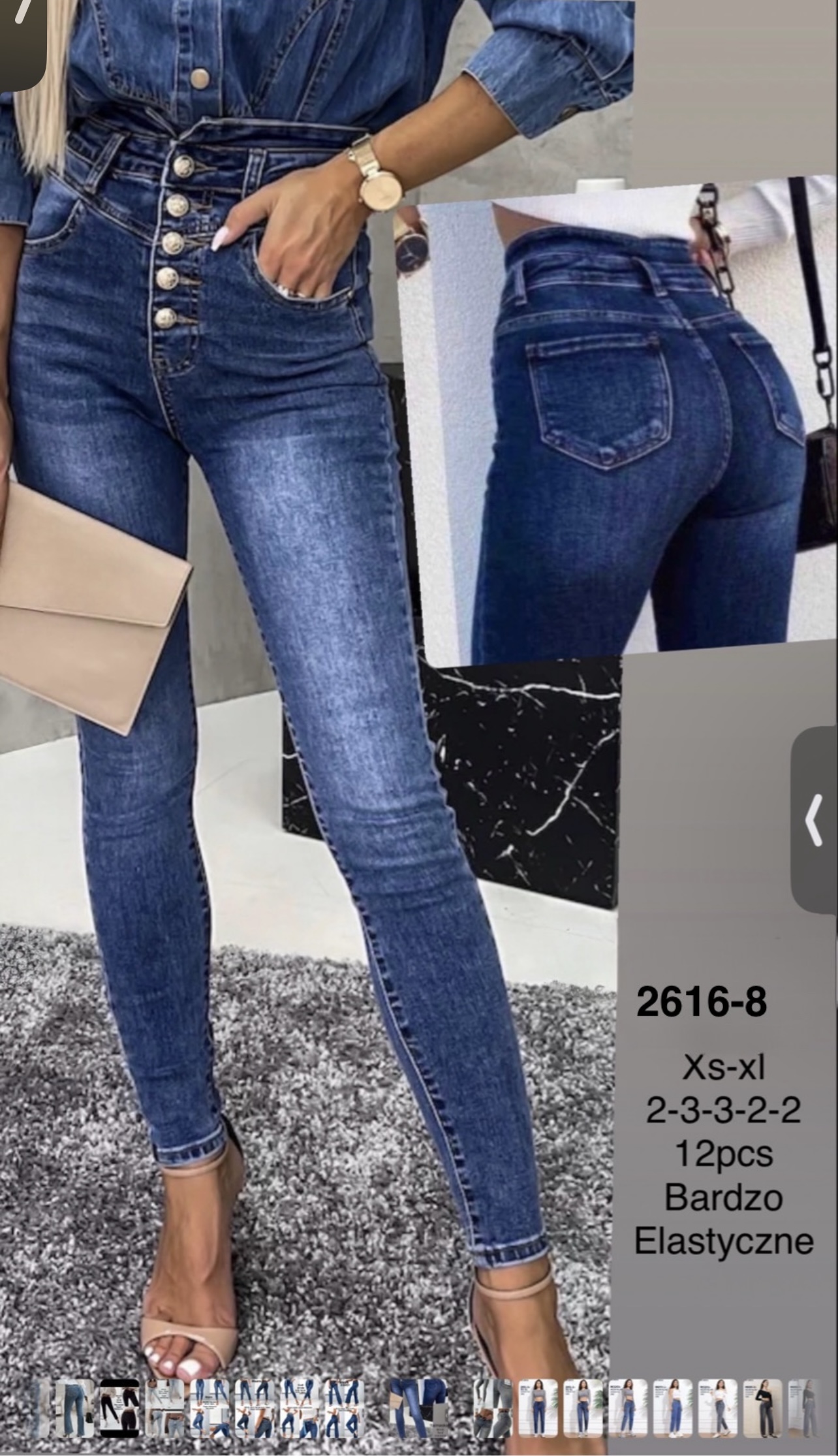 Jeansy damskie , Size xs-xl, paczka 12szt,1kolor