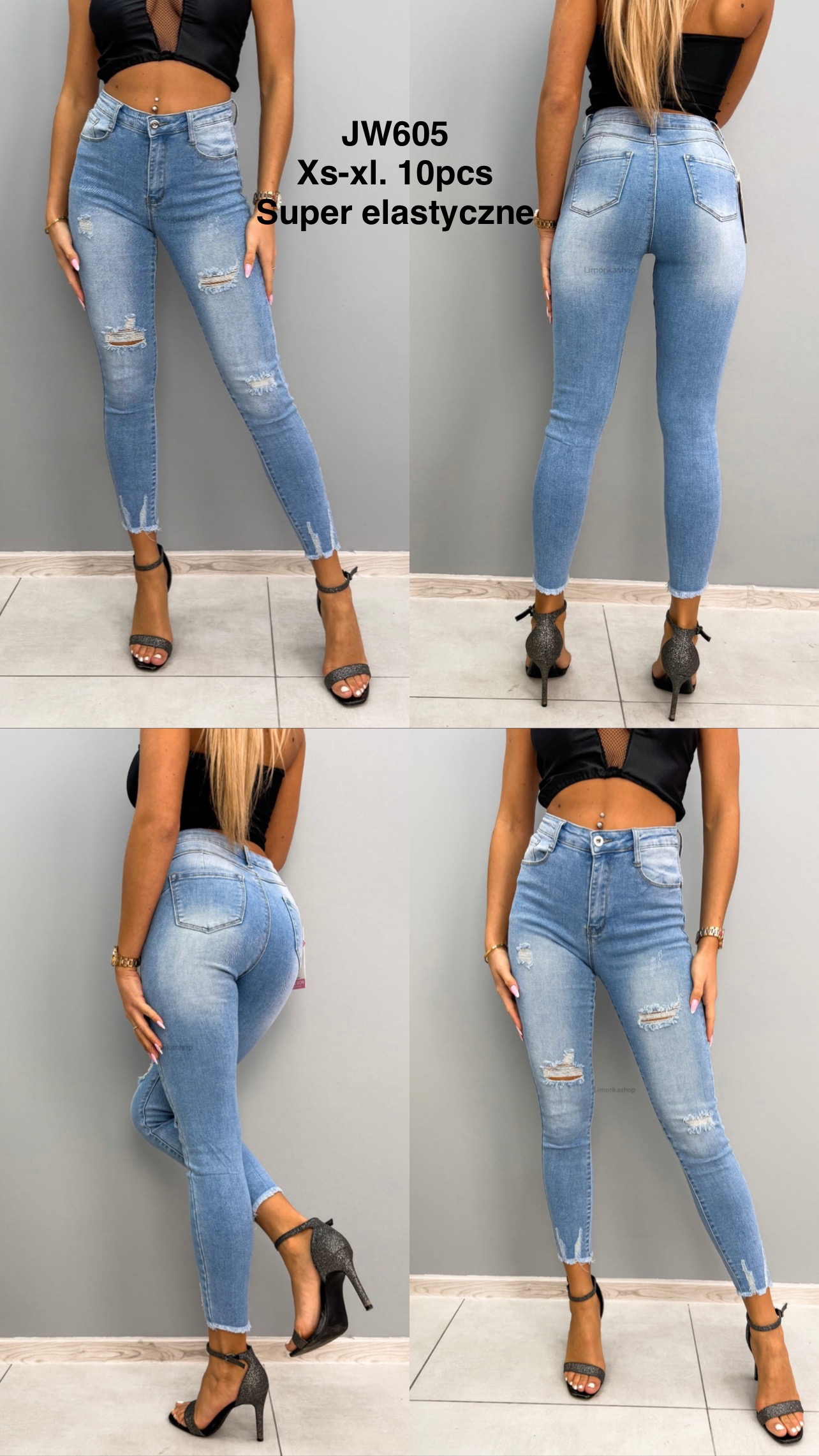 Jeansy  damskie , Size xs-xl,paczka 10szt,1kolor