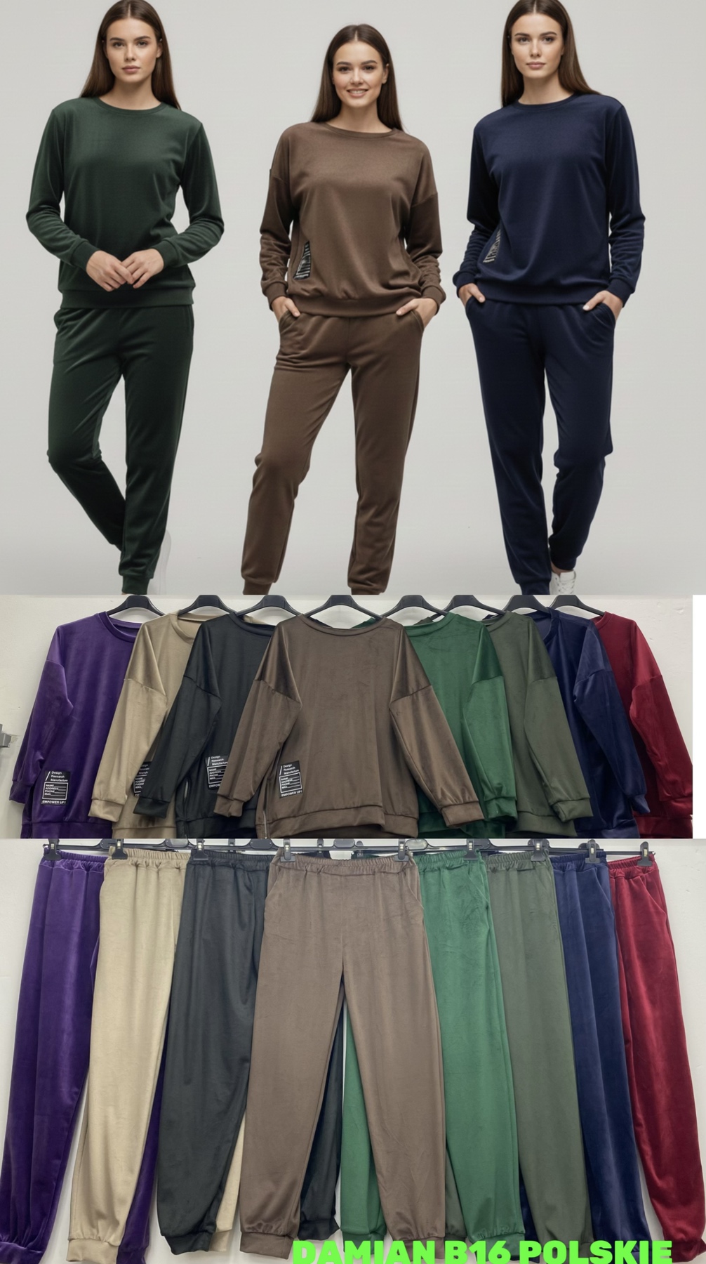 Komplety Damskie WŁOSKA , Size uni, paczka 6szt ,mix kolor