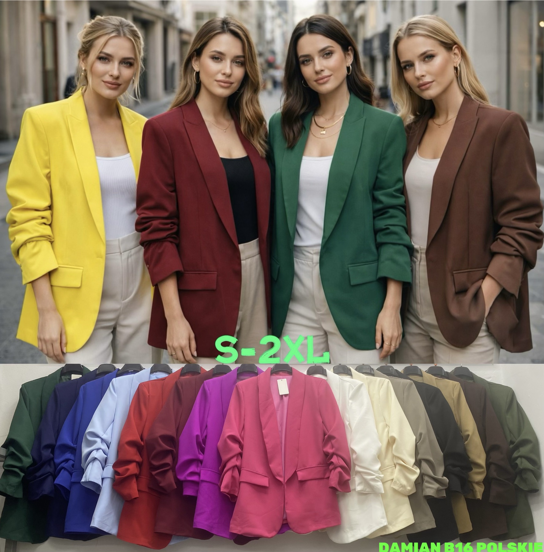 Żakiety i Marynarki  Damskie, Size uni, paczka 6szt ,mix kolor