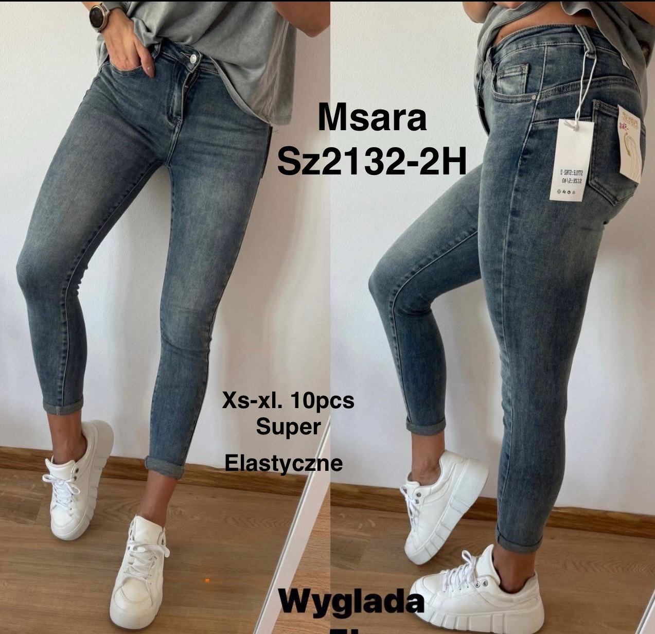 Jeansy damskie , Size sx-xl ,paczka 10szt,1kolor