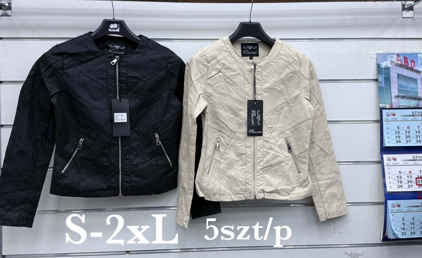 Kurtki skórzane Damskie , Size s-2xl, paczka 5szt ,1kolor