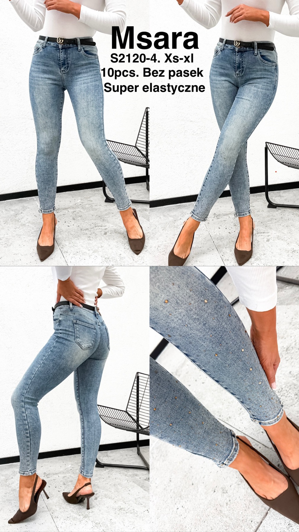 Jeansy damskie , Size xs-xl, paczka 10szt,1kolor