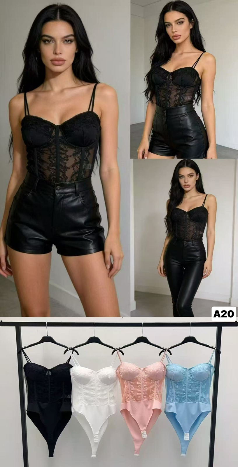 Body Damskie wloskie, Size uni, paczka 6szt ,mix kolor