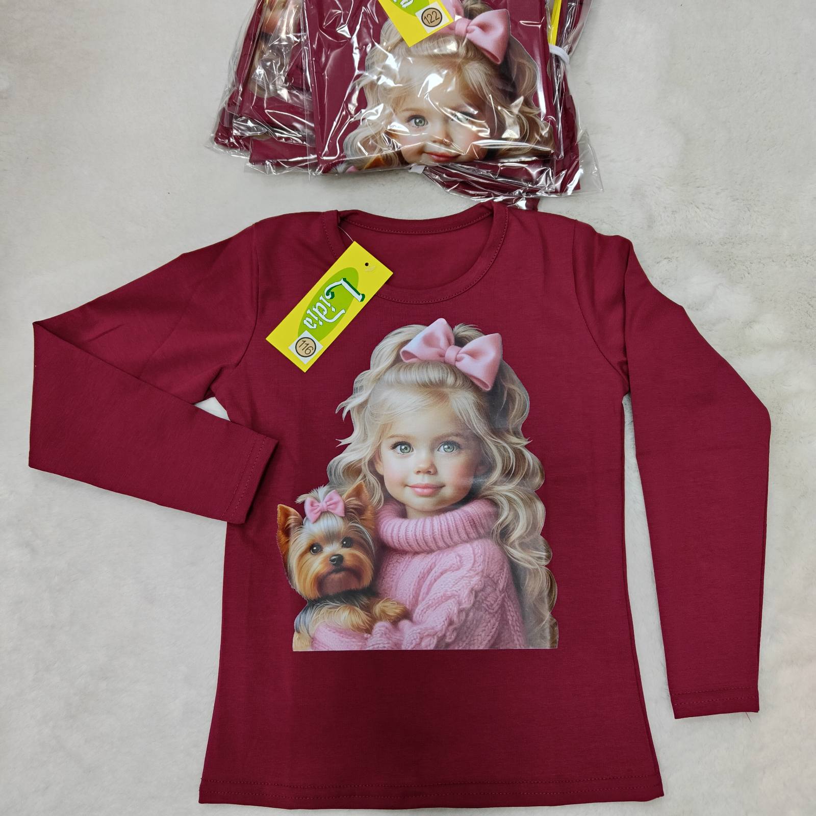 Bluzki DZIECIĘCA ,size 98-146,paczka 9szt ,1kolor