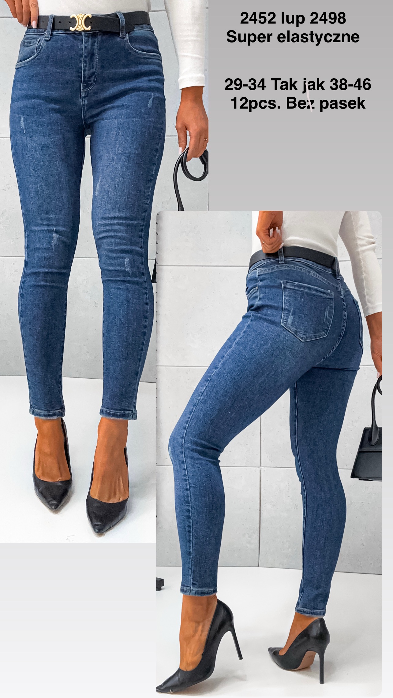 Jeansy  damskie , Size 38-46,paczka 12szt,1kolor