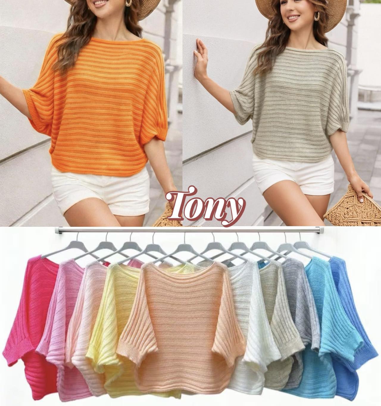 Swetry Damskie  WŁOSKA  , Size uni, paczka 6szt ,mix kolor