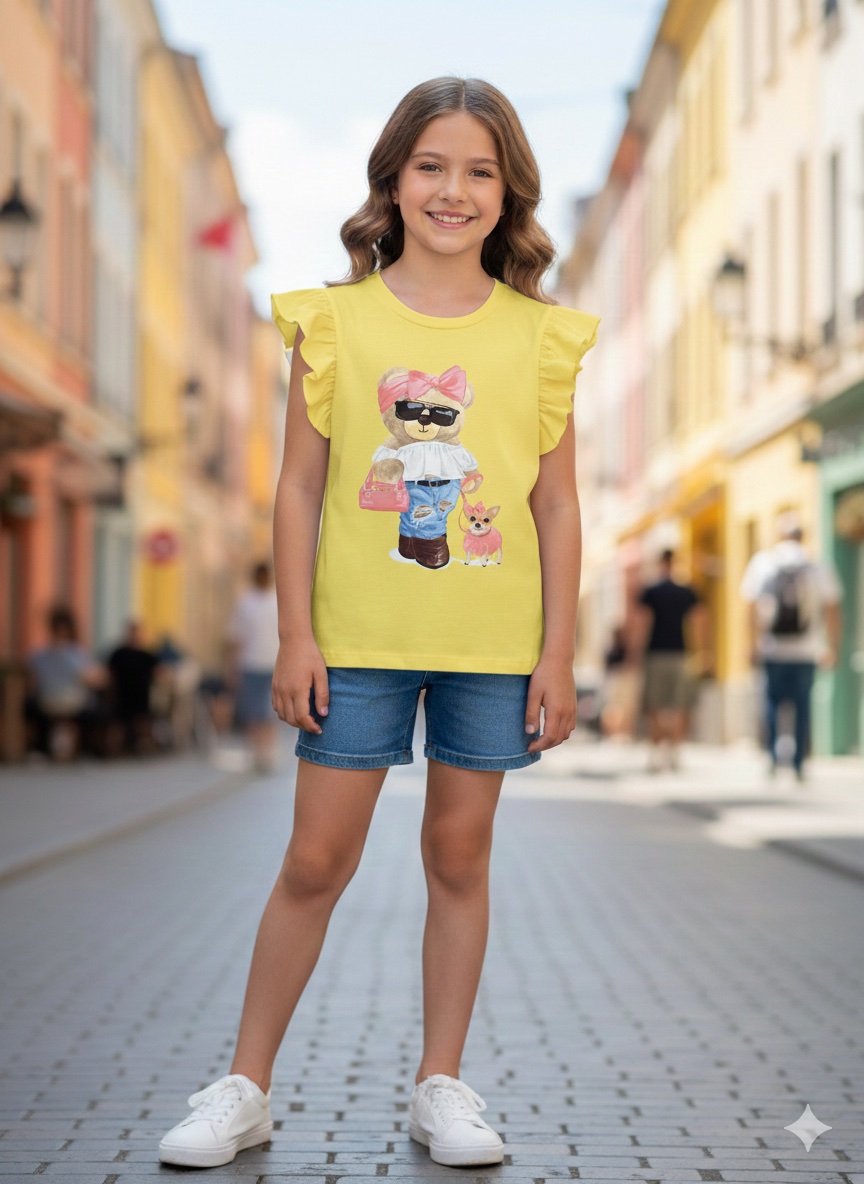 Bluzki DZIECIĘCA , Size 4-14lat, paczka 6szt ,1kolor