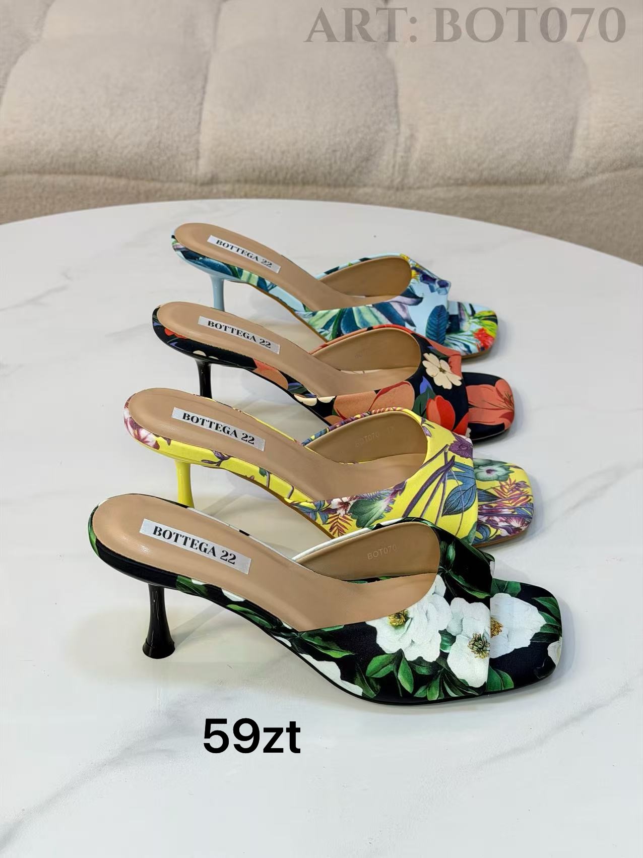 Klapki na Obcasie Damskie (36-41, 12par)