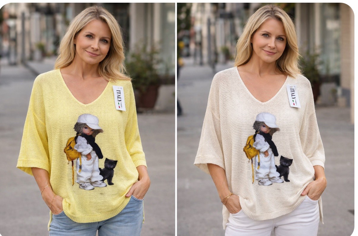 Swetry  Damskie  WŁOSKA  , Size uni, paczka 6szt ,mix kolor