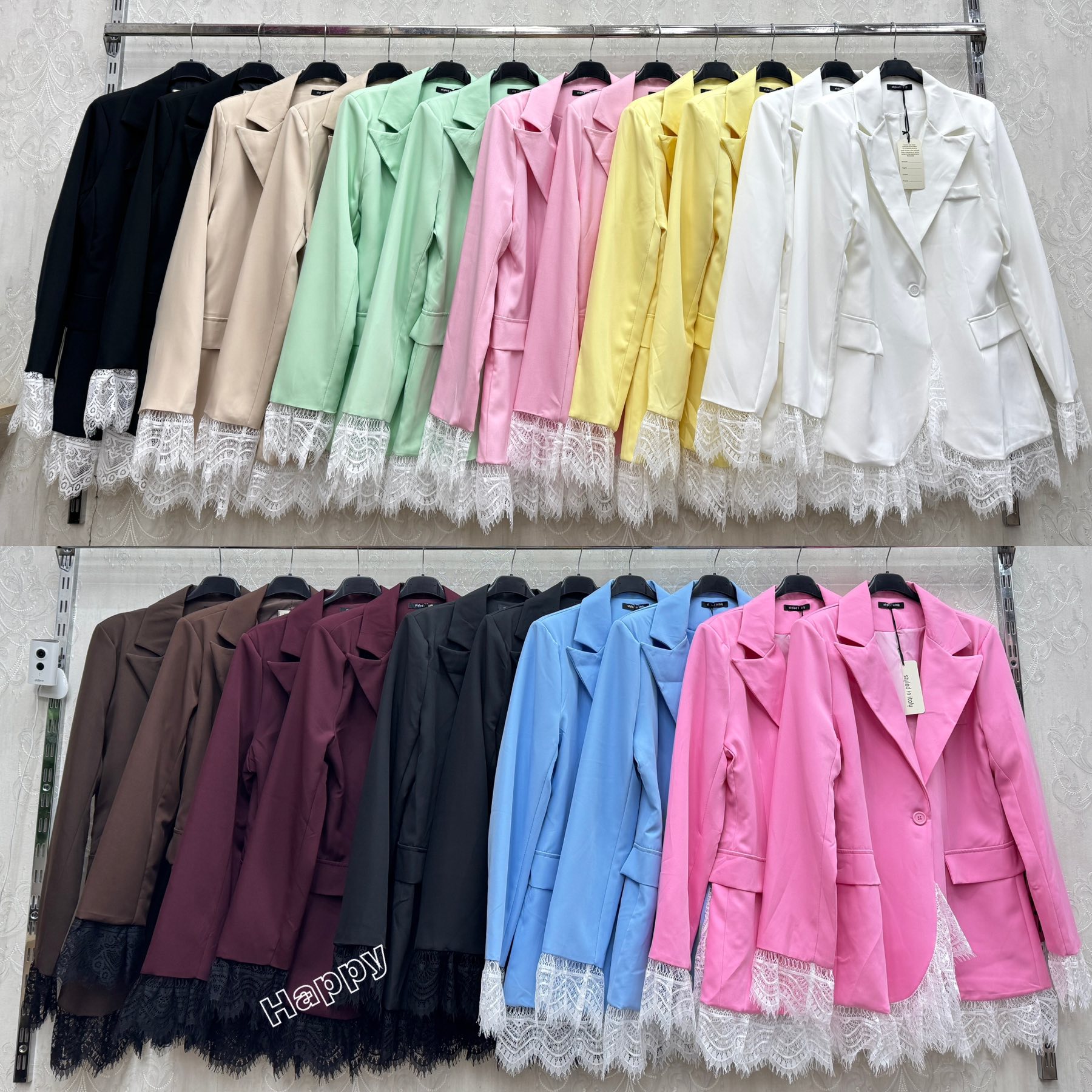 Żakiety i Marynarki  Damskie  WŁOSKA  , Size uni, paczka 6szt ,mix kolor