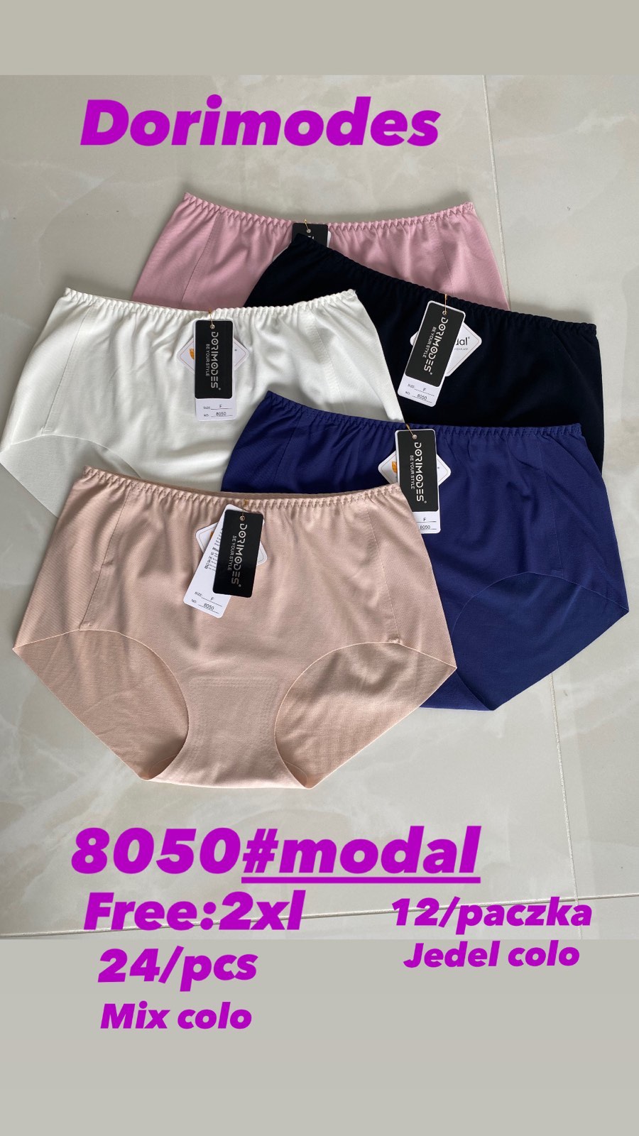 Majtki damskie , Size 2xl, paczka 24szt ,mix kolor