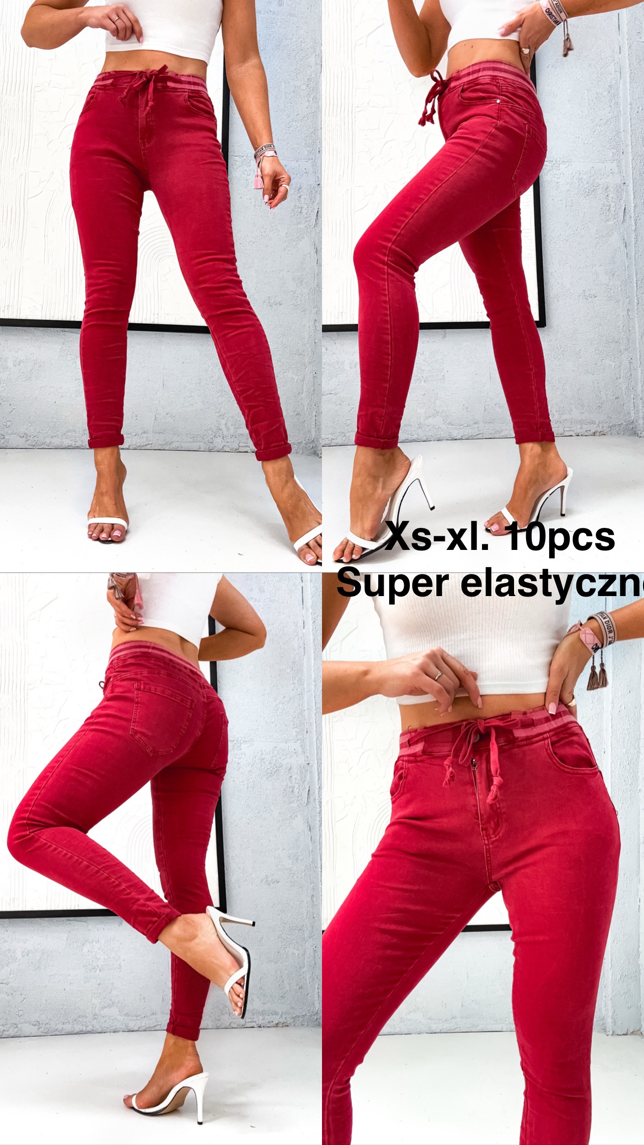 Jeansy  damskie , Size xs-xl,paczka 10szt,1kolor