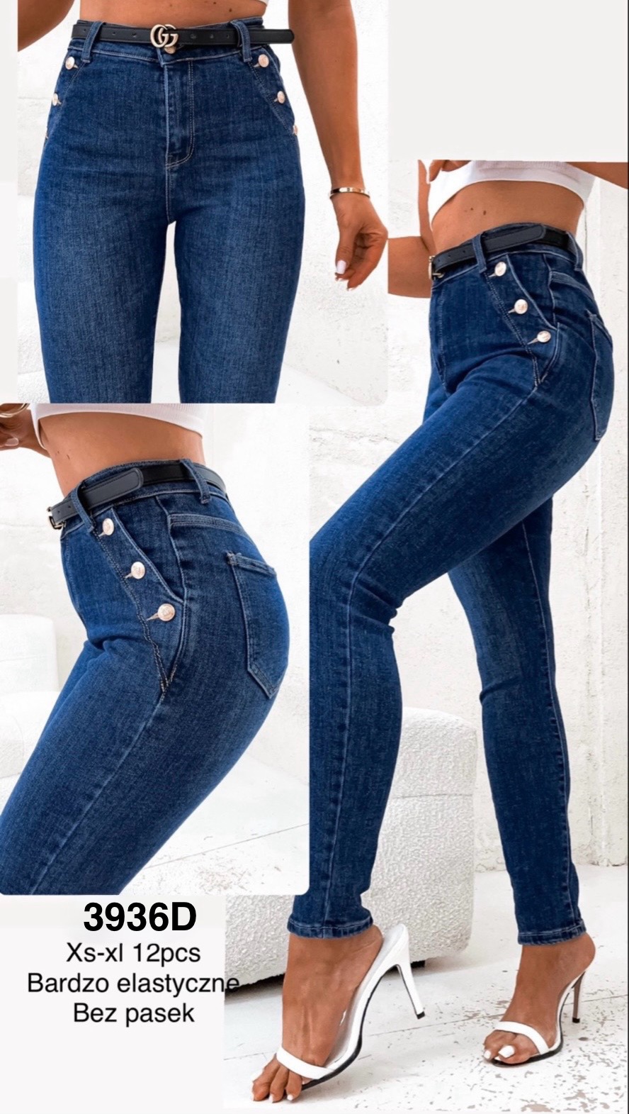 Jeansy  damskie , Size xs-xl,paczka 12szt,1kolor