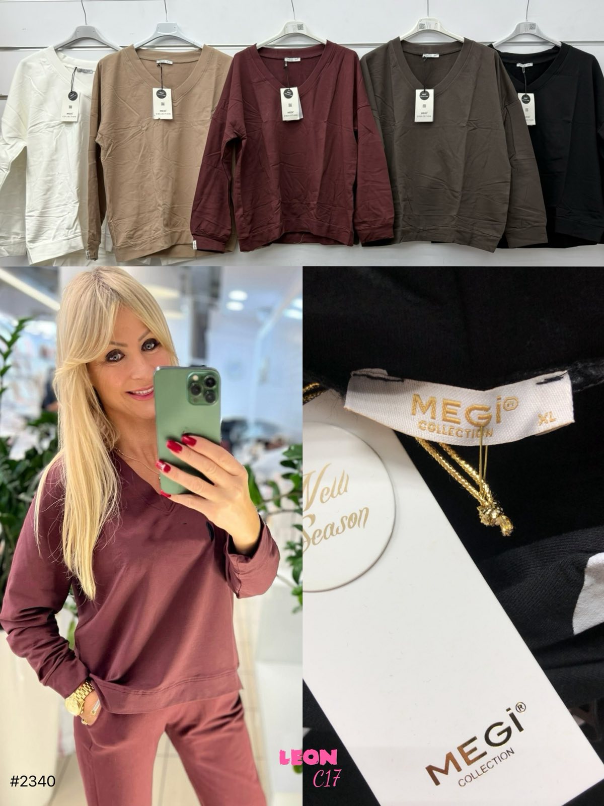 Bluzy Damskie tureckie, Size uni, paczka 6szt ,mix kolor