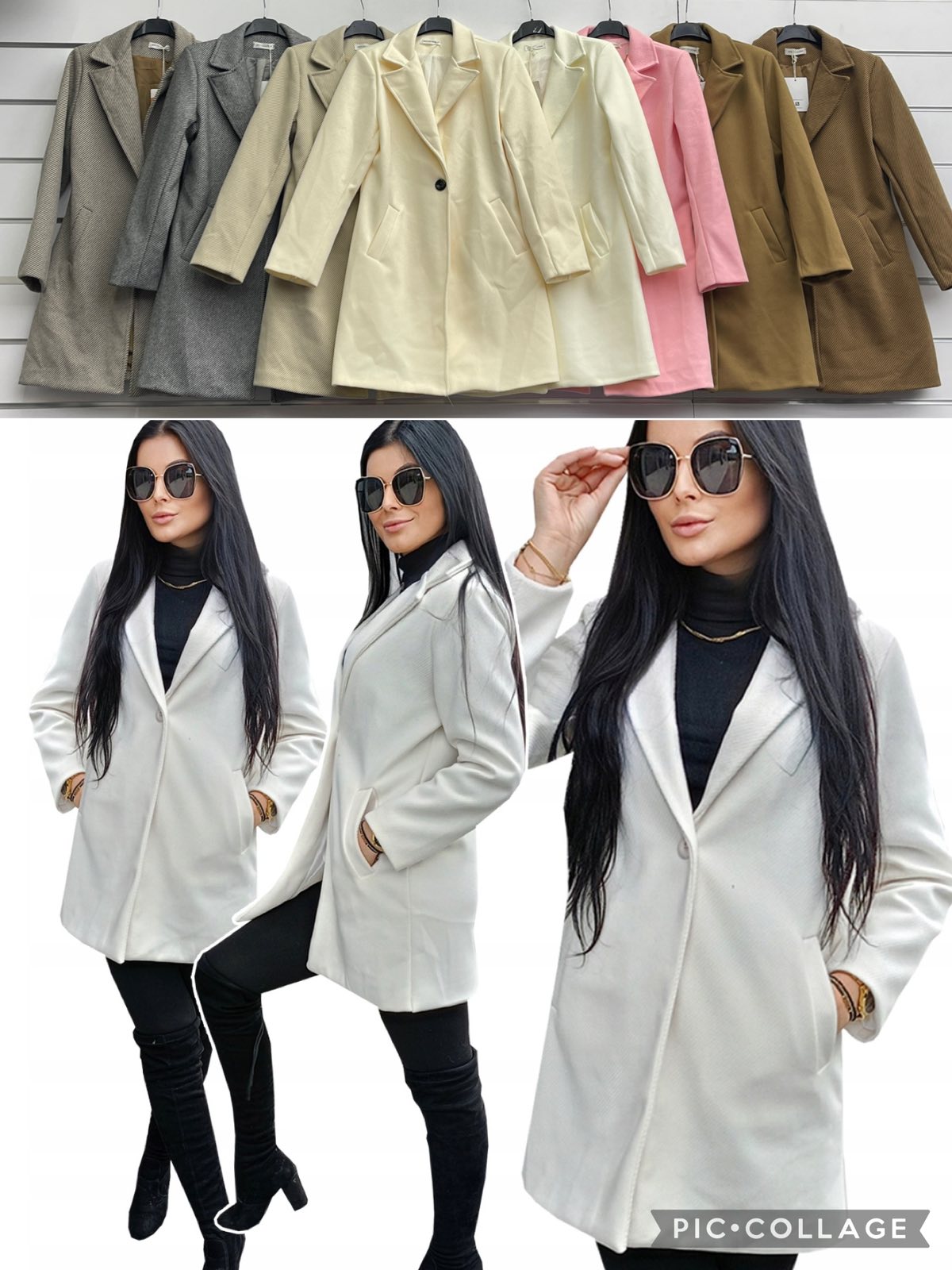 Płaszcz Damskie wloskie, Size uni, paczka 6szt ,mix kolor