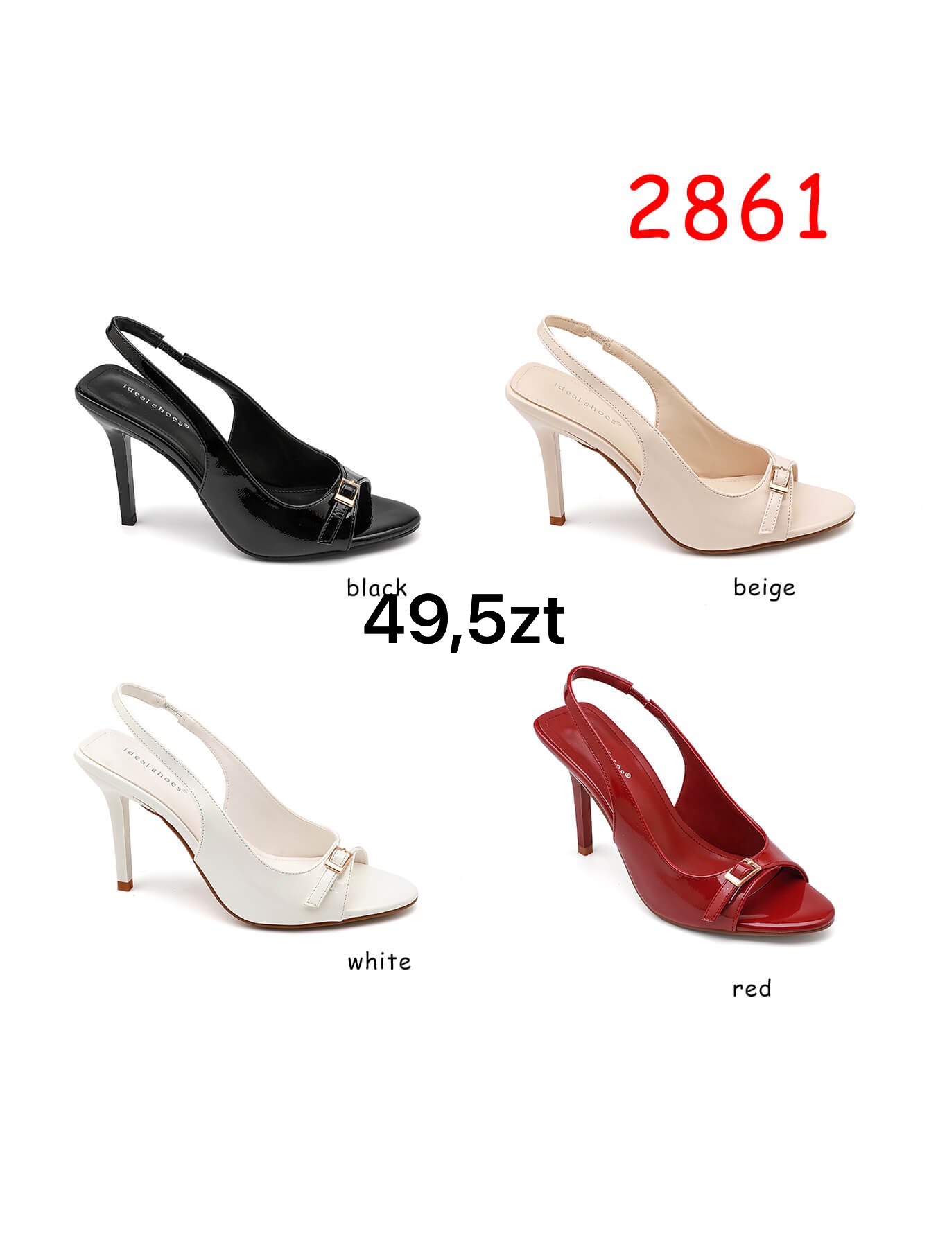 Sandały na Obcasie Damskie (36-41, 12par)