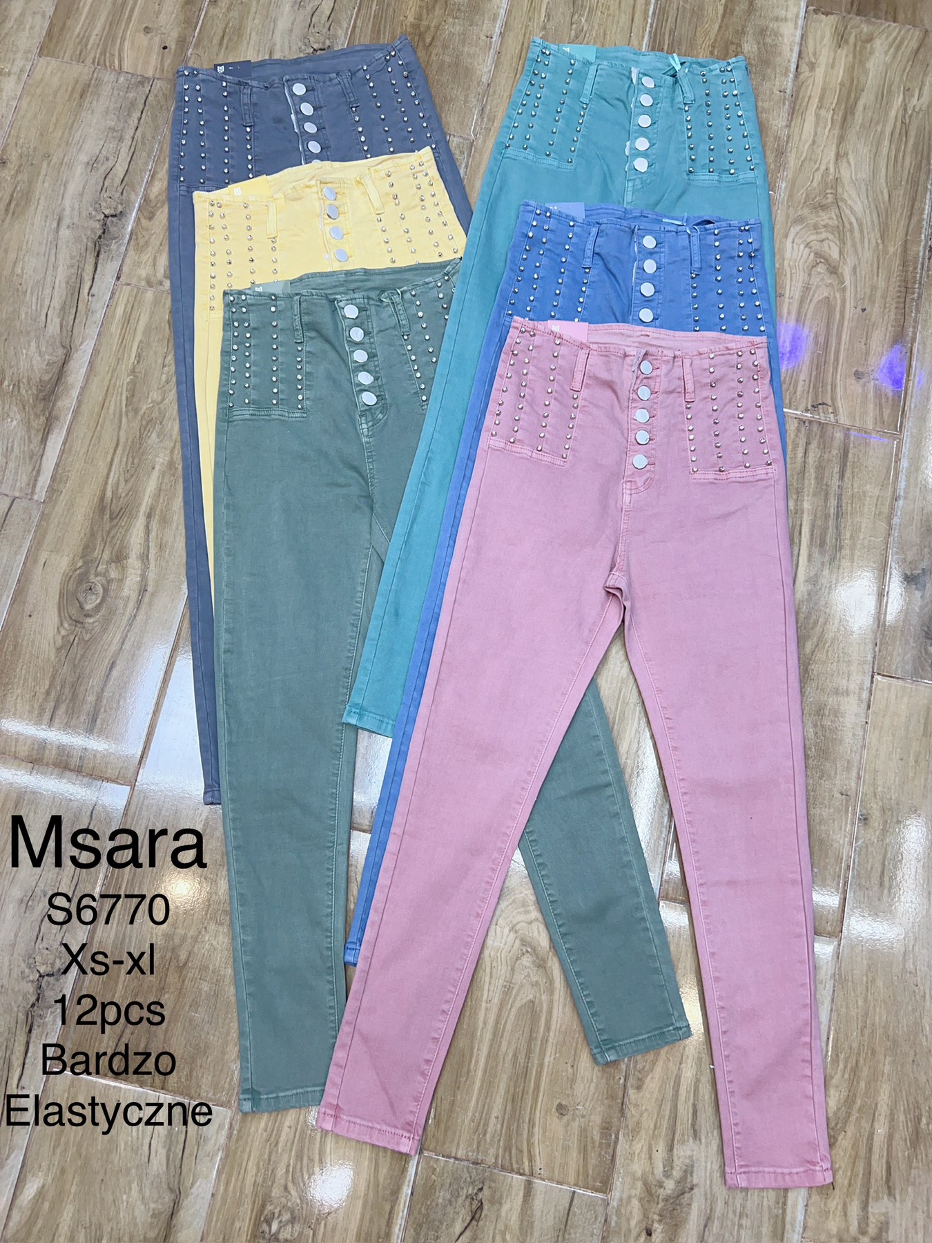 Jeansy  damskie , Size xs-xl,paczka 12szt,1kolor