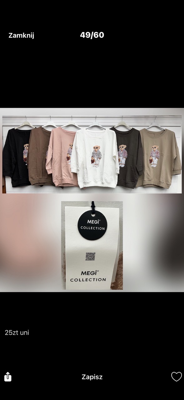 Bluzy Damskie TURECKA, Size uni, paczka 6szt ,mix kolor