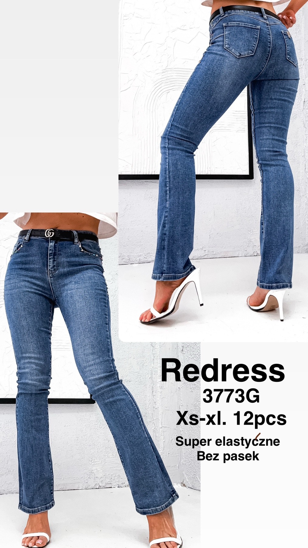 Jeansy damskie , Size xs-xl, paczka 12szt,1kolor