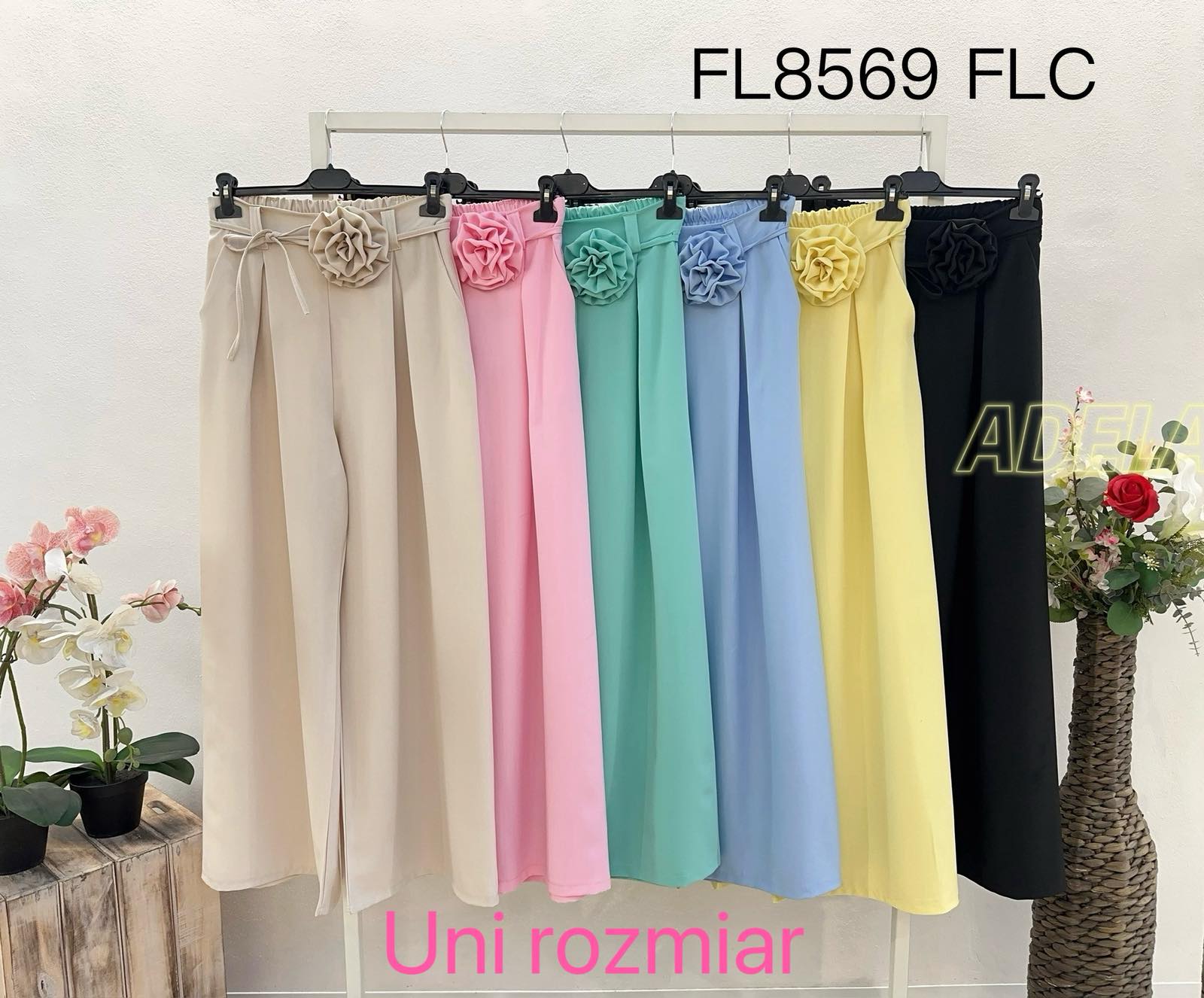 Spodnie Damskie wloskie, Size uni, paczka 6szt ,mix kolor