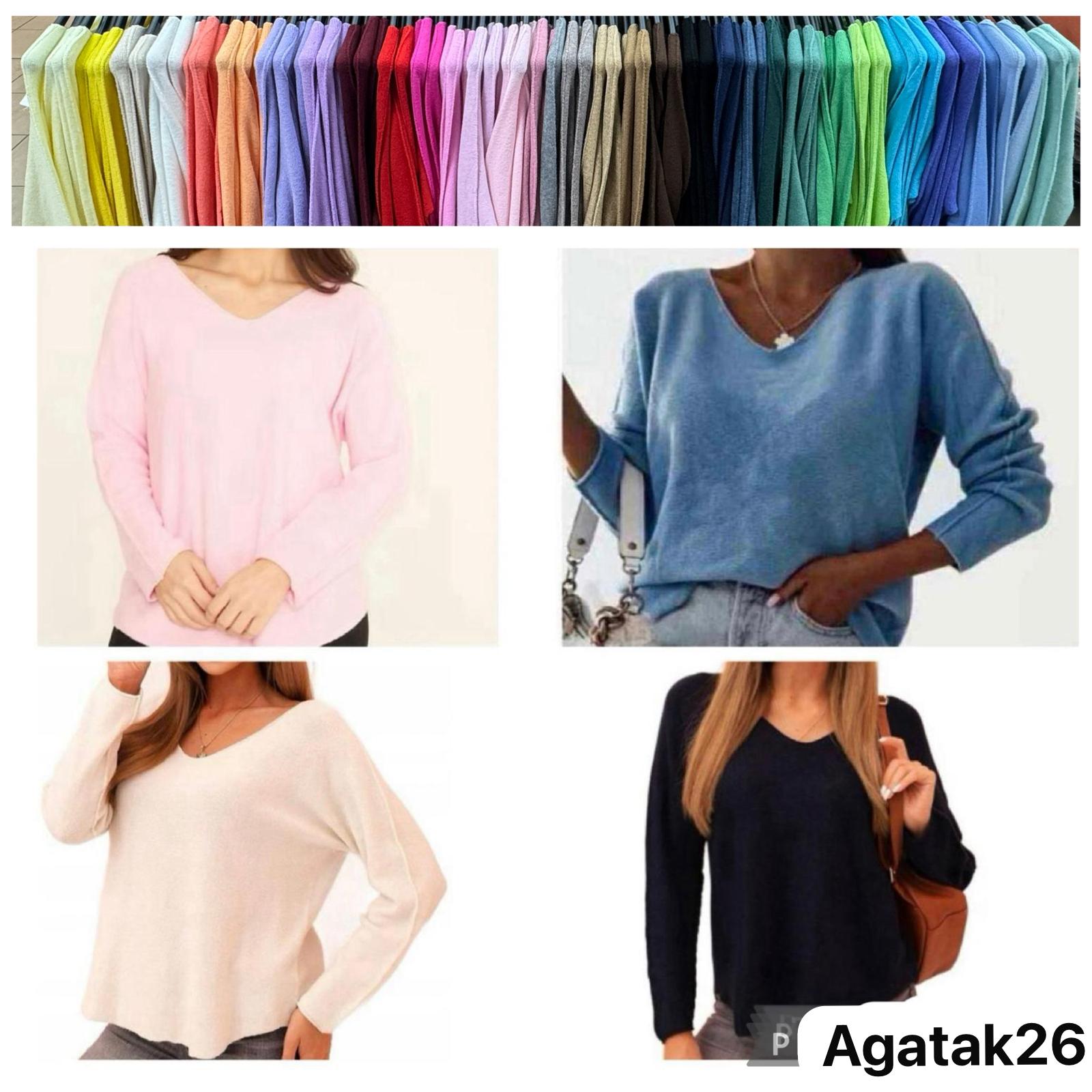 Swetry Damskie  WŁOSKA  , Size uni, paczka 6szt ,mix kolor