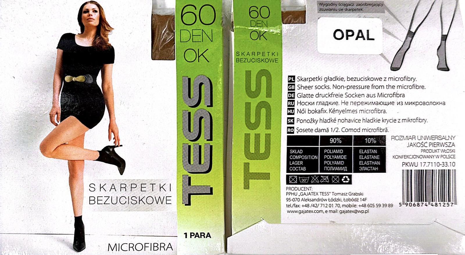 Skarpetki 60 Den OPAL  damskie,paczka 12