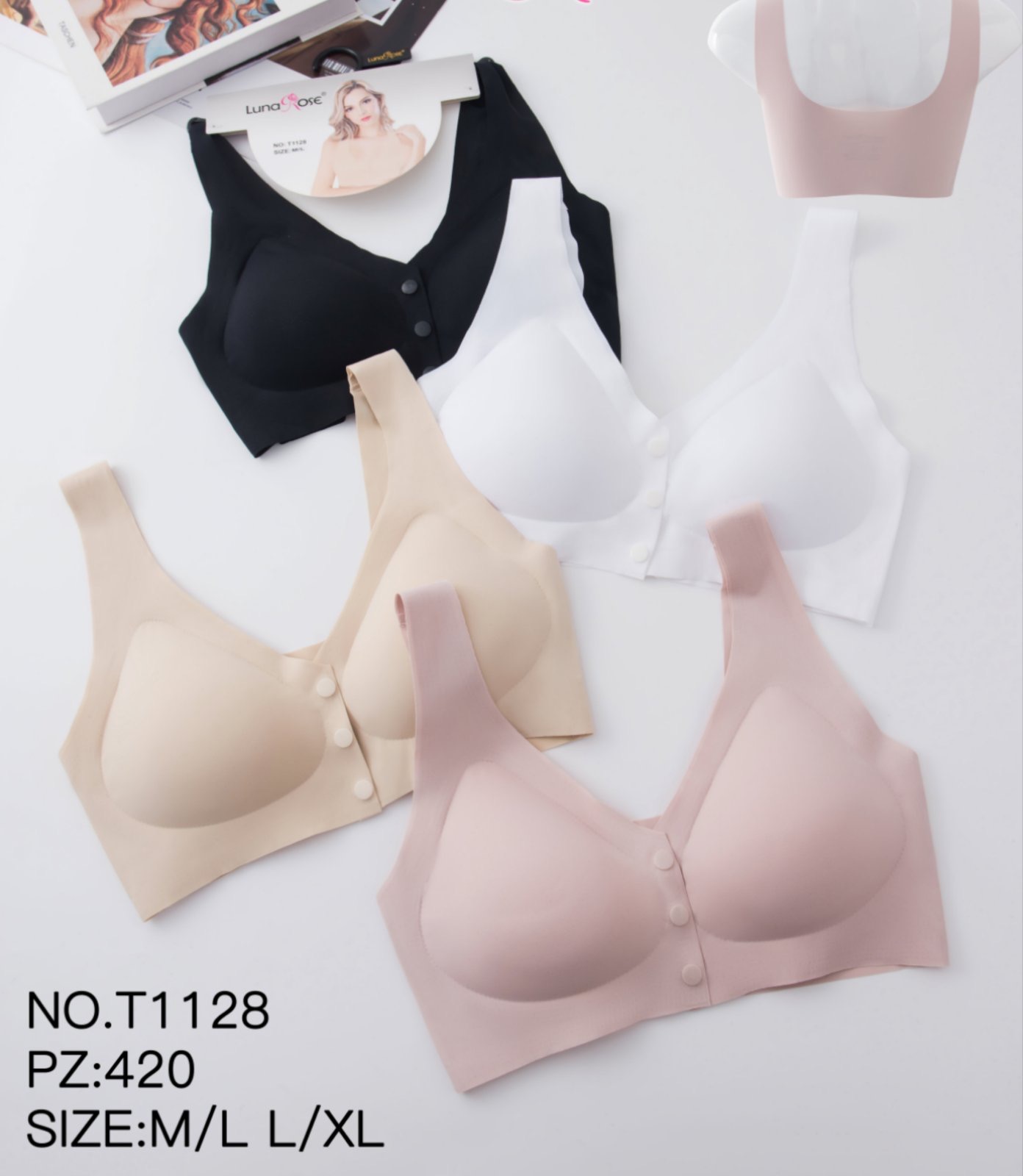 Biustonosz damskie,size m/l-l/xl, paczka 12szt ,mix kolor