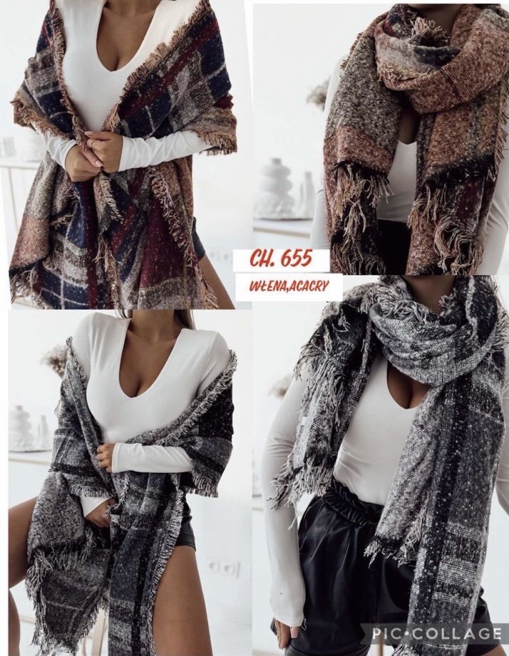 Szaliki damskie, paczka 12szt,mix kolor