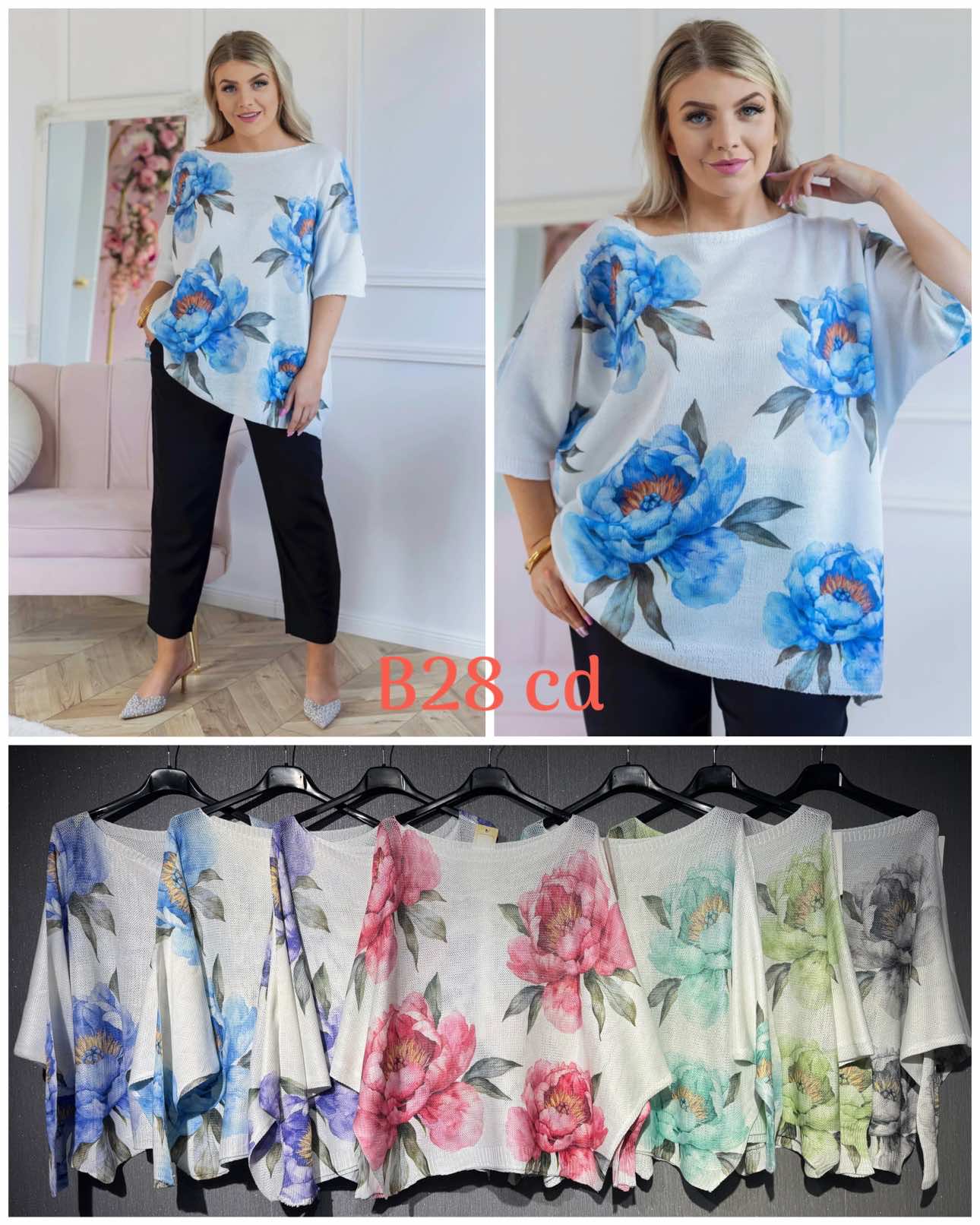 Swetry Damskie  WŁOSKA  , Size uni, paczka 6szt ,mix kolor