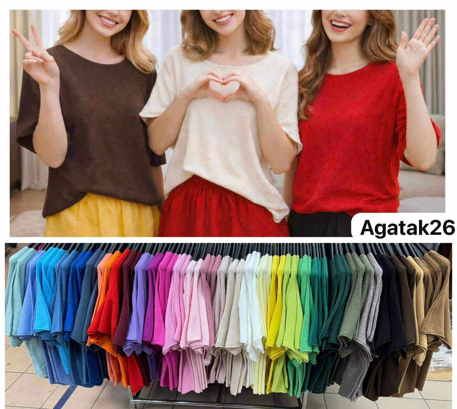 Swetry Damskie  WŁOSKA  , Size uni, paczka 6szt ,mix kolor