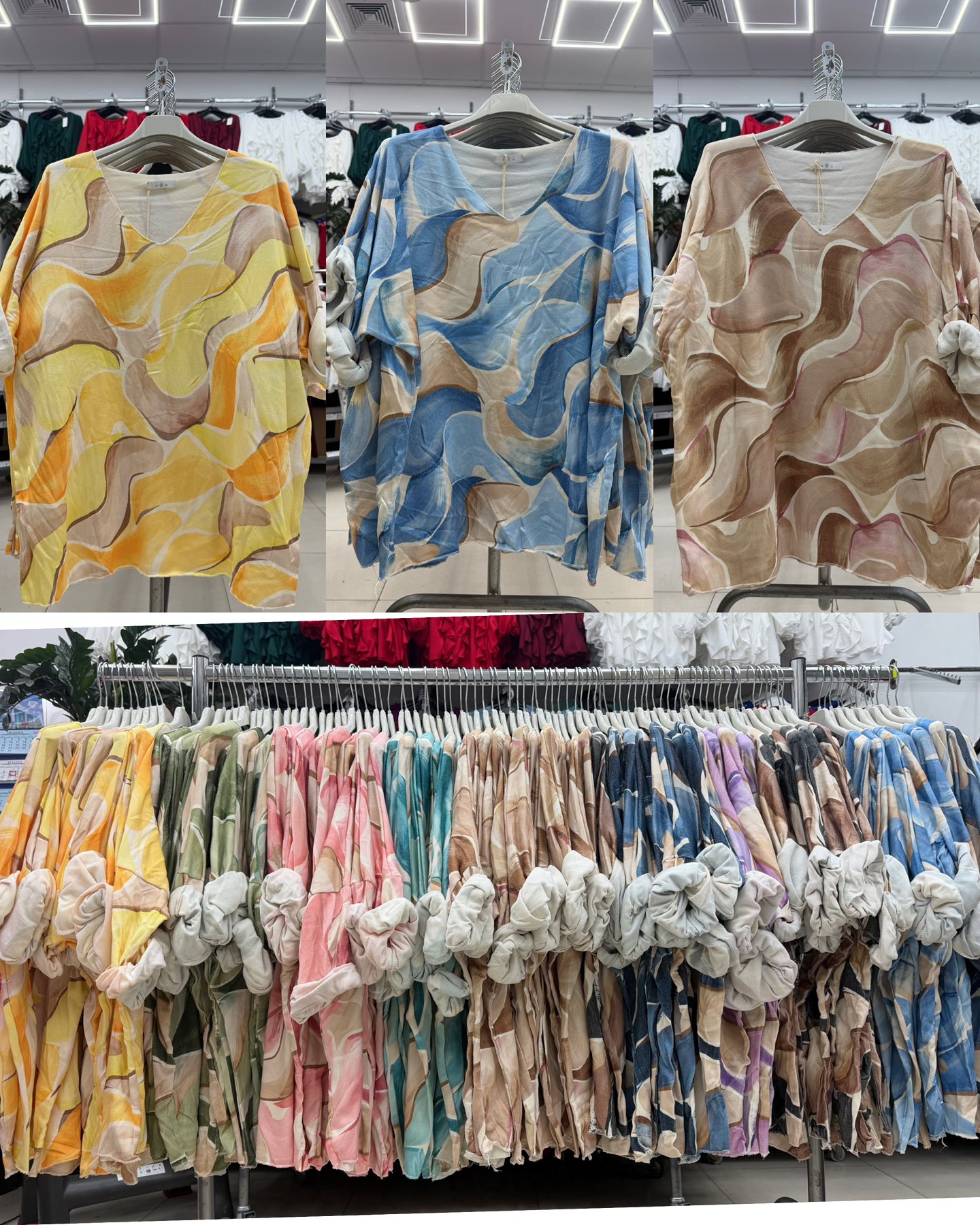 Bluzki Damskie  WŁOSKA  , Size uni, paczka 6szt ,mix kolor