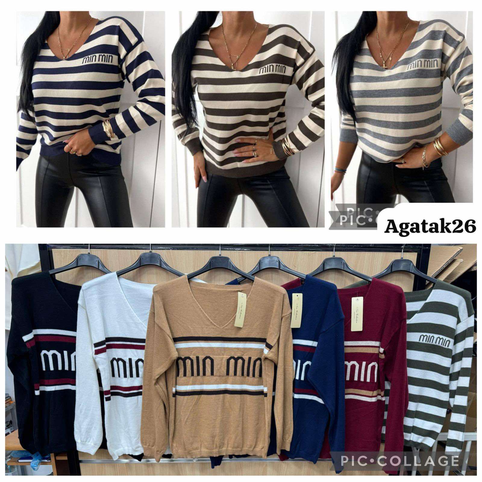 Swetry  Damskie  WŁOSKA  , Size uni, paczka 6szt ,mix kolor