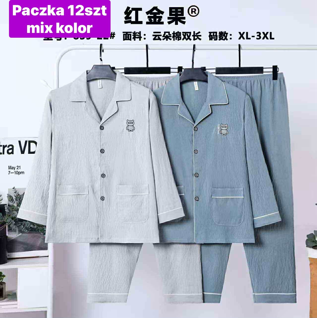 Komplety  MĘSKA , Size xl-3xl, paczka 12szt ,mix kolor