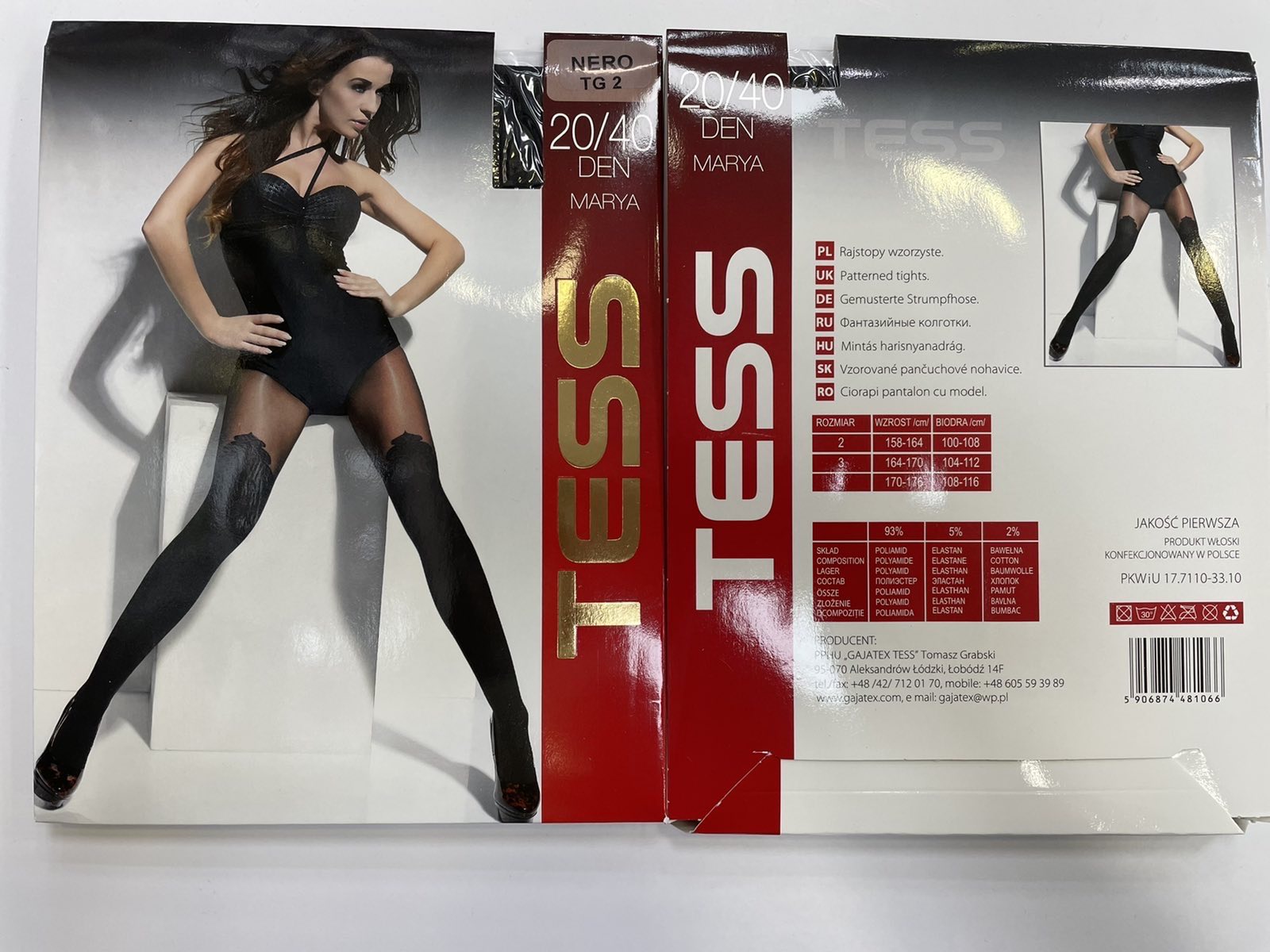 Rajstopy 20/40 Den MARYA damskie,size 3,4 ,paczka 12szt ,1kolor