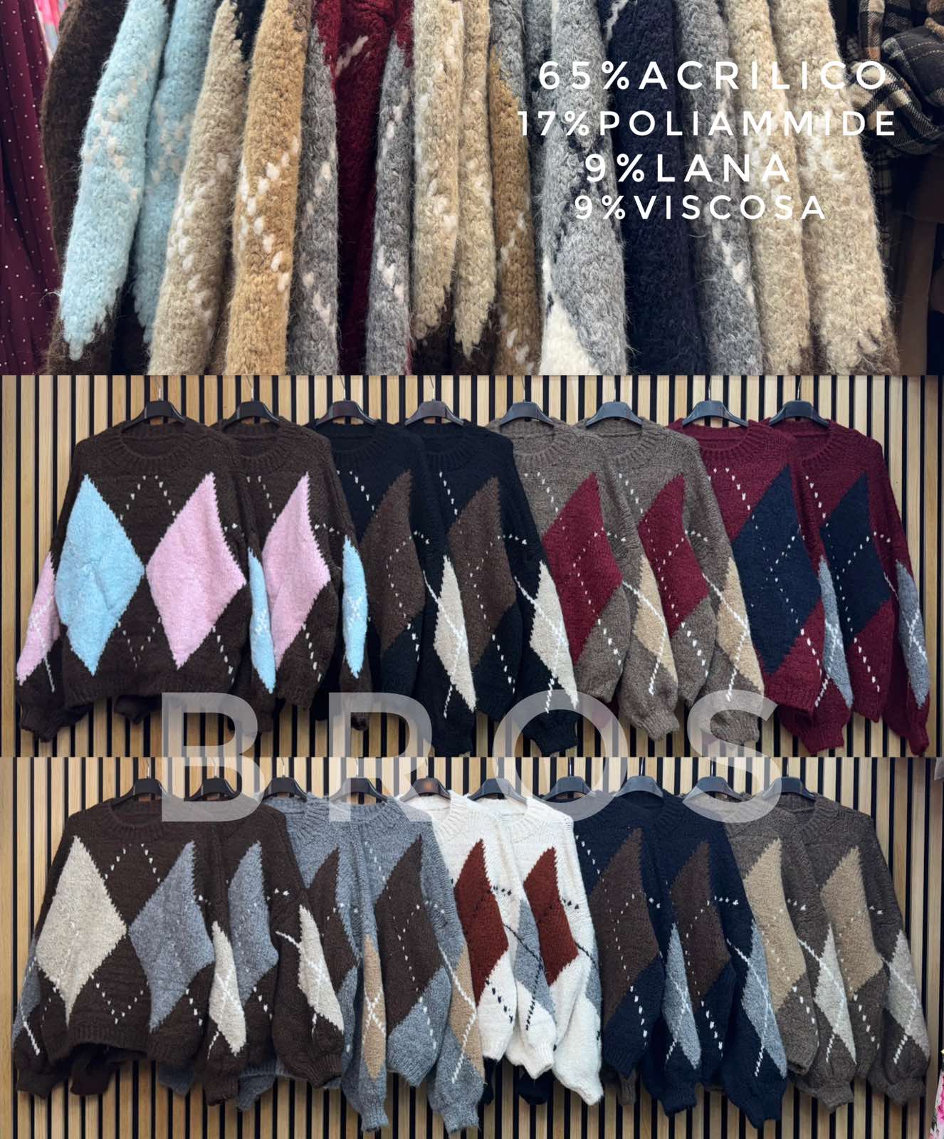 Swetry Damskie wloskie, Size uni, paczka 6szt ,mix kolor