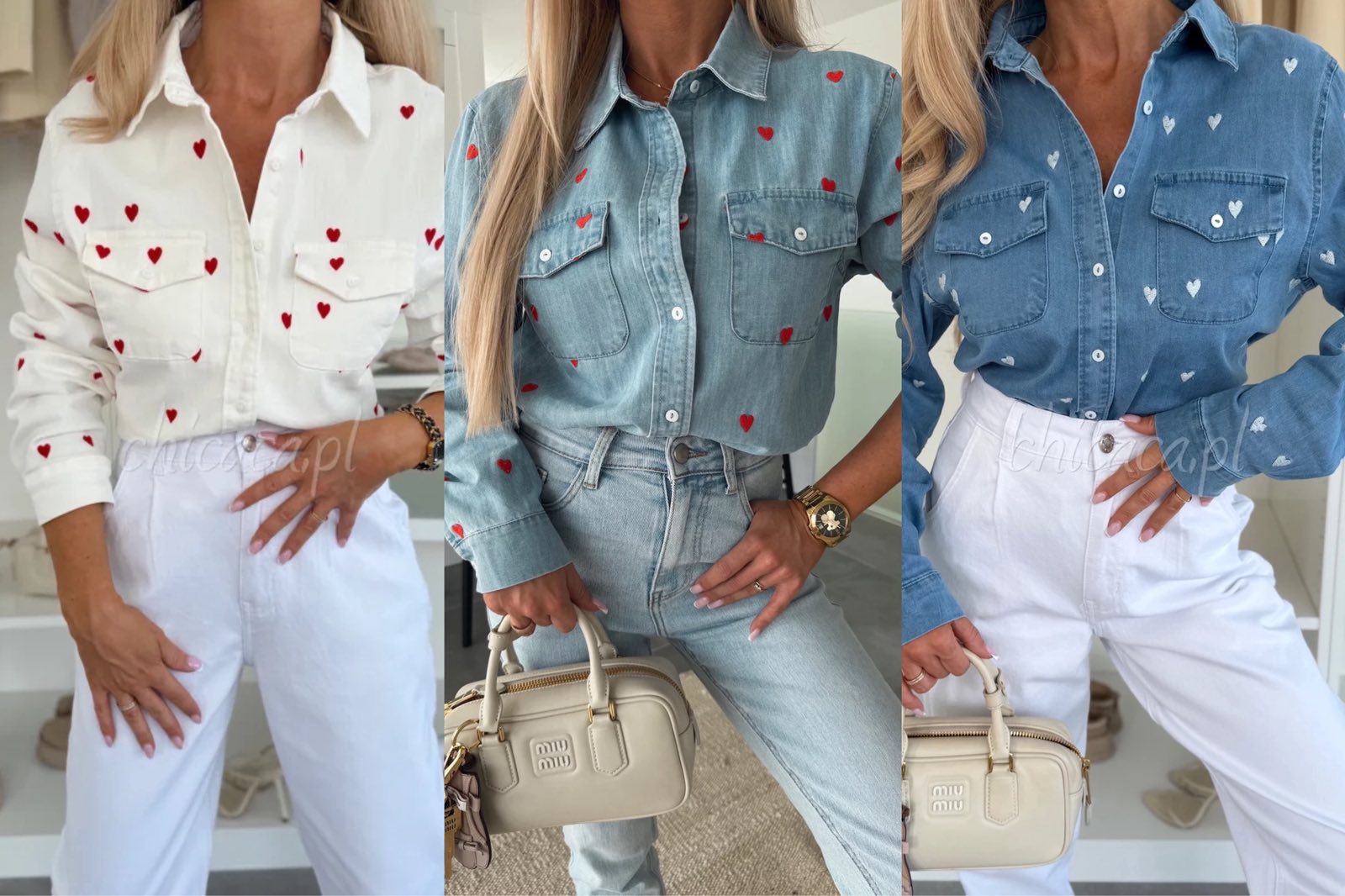 Koszule damskie, Size s-l, paczka 6szt ,1kolor