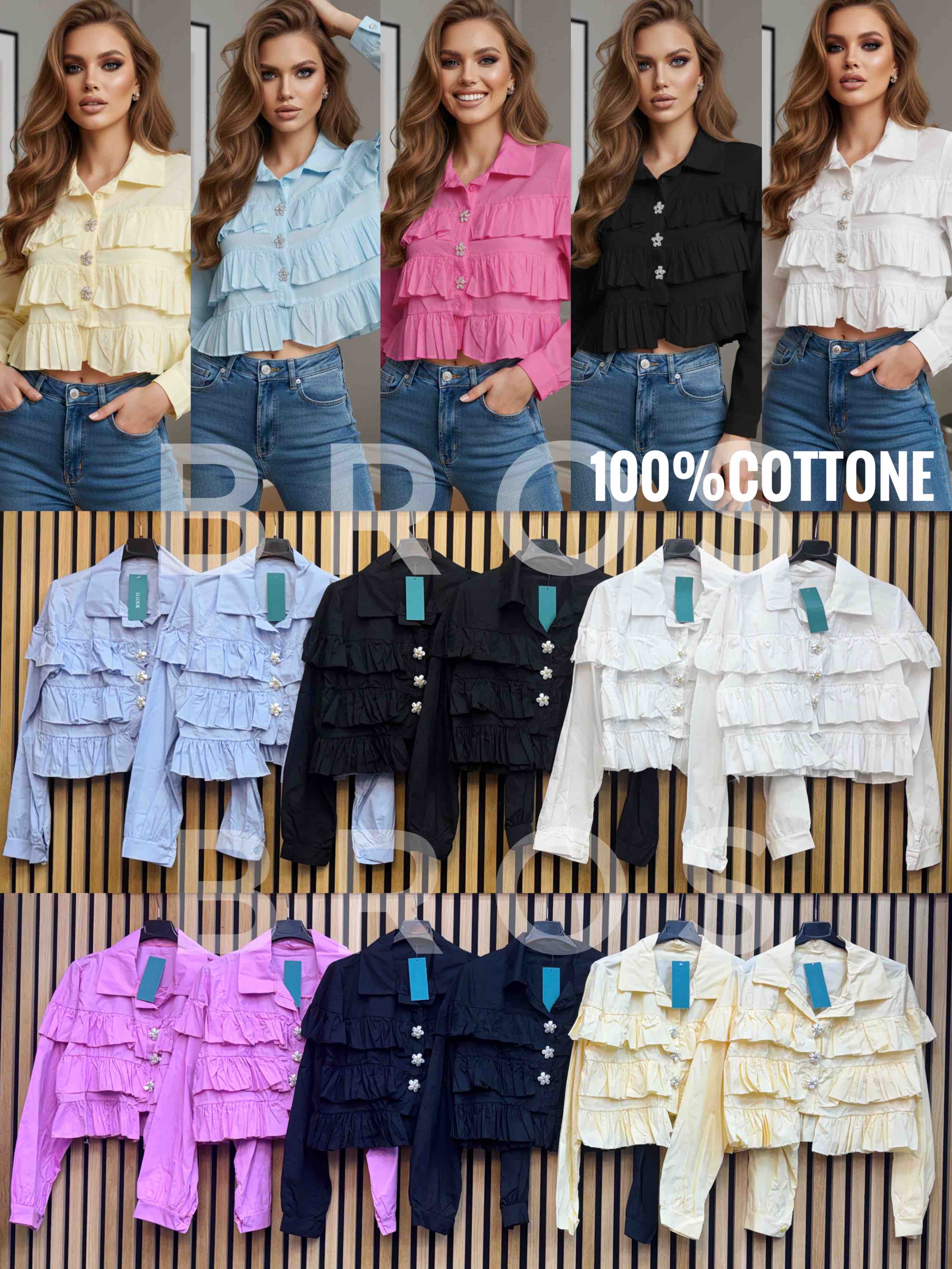 Bluzki damskie, Size uni, paczka 6szt ,mix kolor