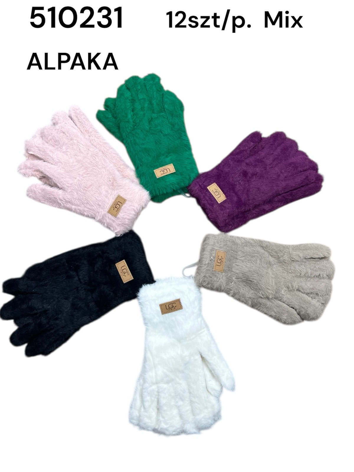 Rękawice Damski, paczka 12szt,mix kolor